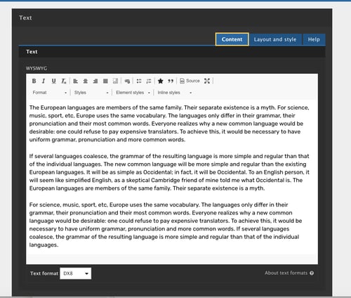 dummy text written in white background to show WYSIWYG capability of Acquia site studio